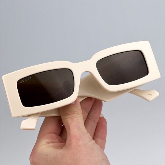 Gucci GG1425S 004 BRAND NEW Sunglasses Ivory Brown Rectangle Unisex  GG 1425S main image 9